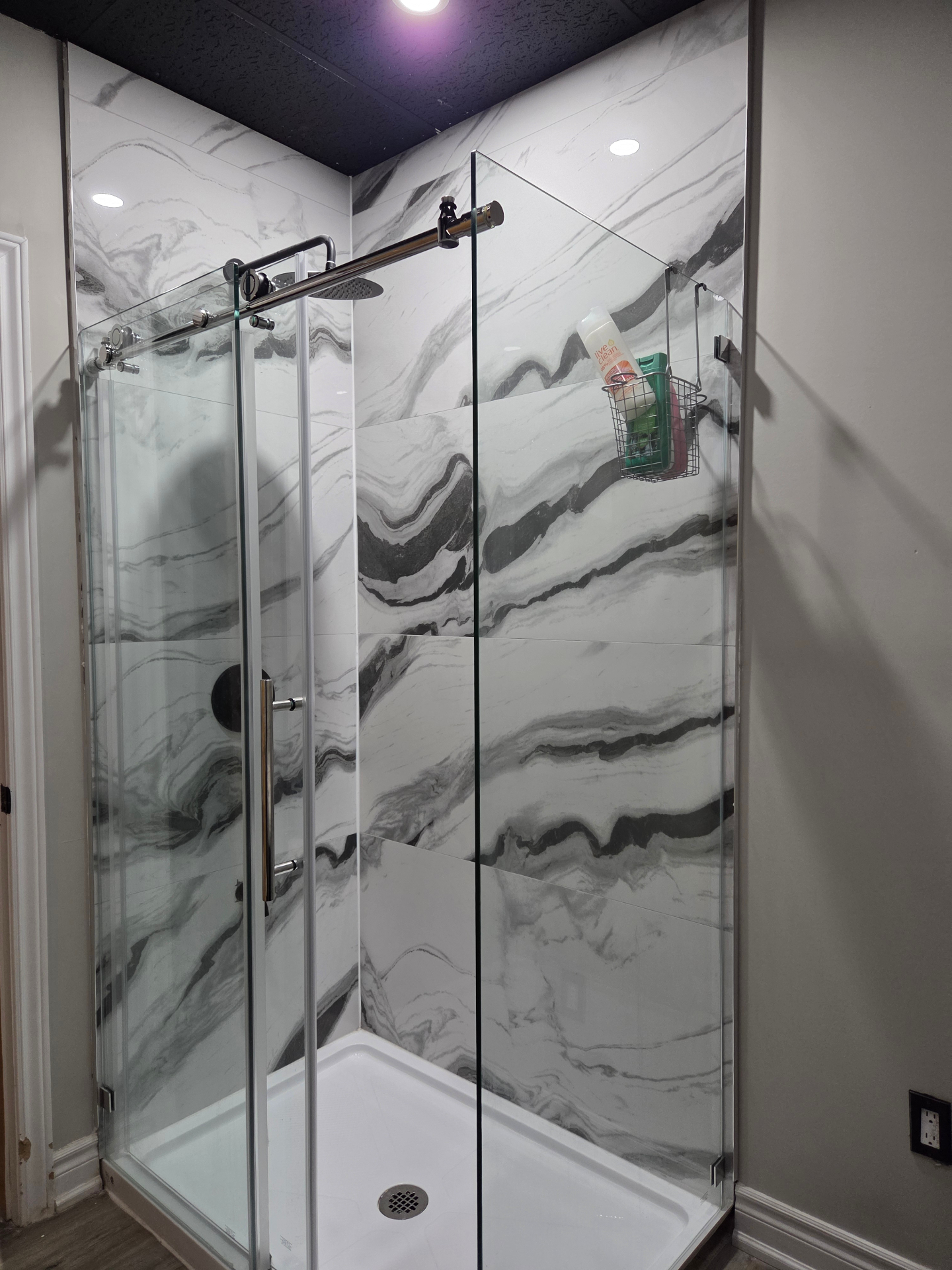 Marble shower room at Medusa Spa in Vaughan